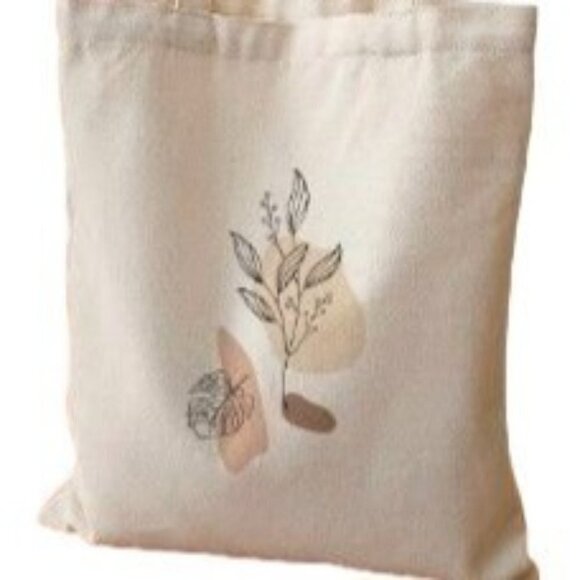 Plants Leaves Canvas Shopping Tote Bag - Picture 3 of 3